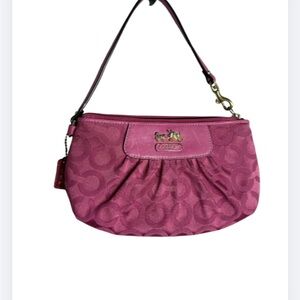 Coach Signature Pleated Wristlet Mini Bag Pink Y2K 2008 41988